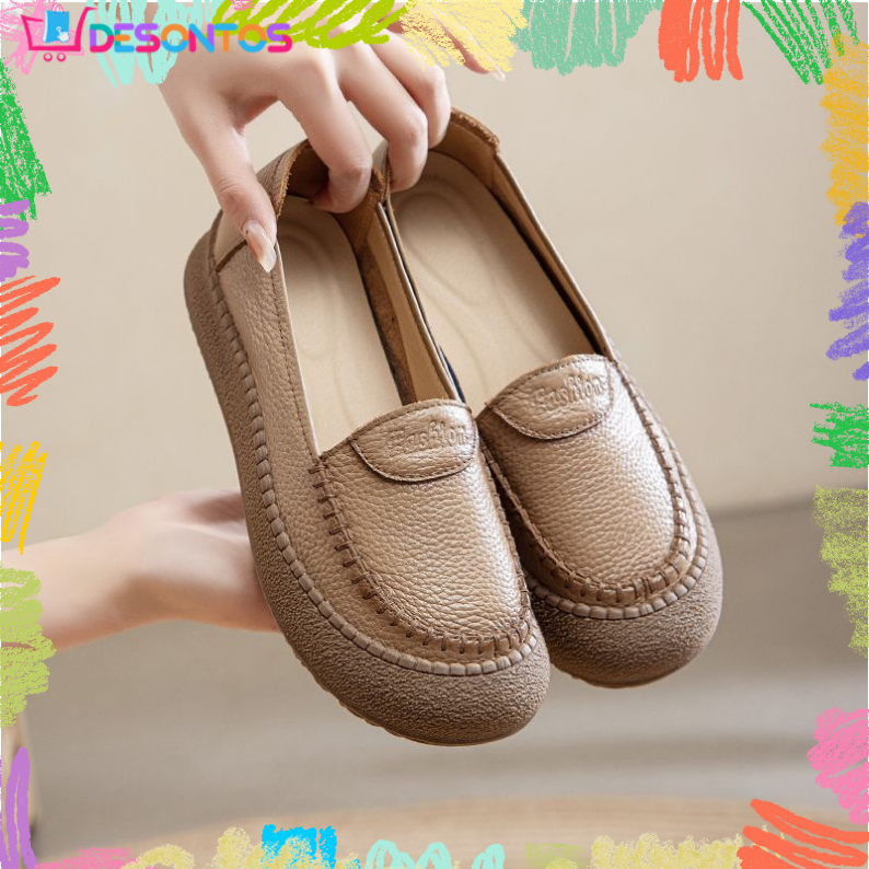 Zapatos de suela blanda 100% de piel de vaca auténtica.