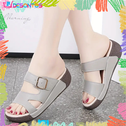 Zapatillas antideslizantes con tacón de cuña
