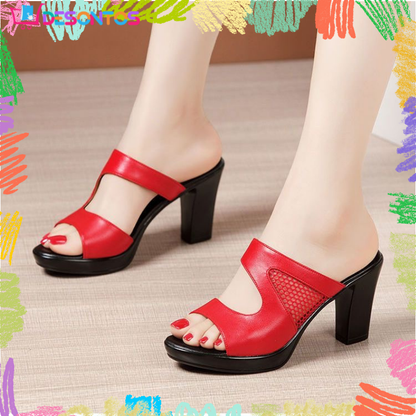 Zapatos de cuero tacón alto – Verano