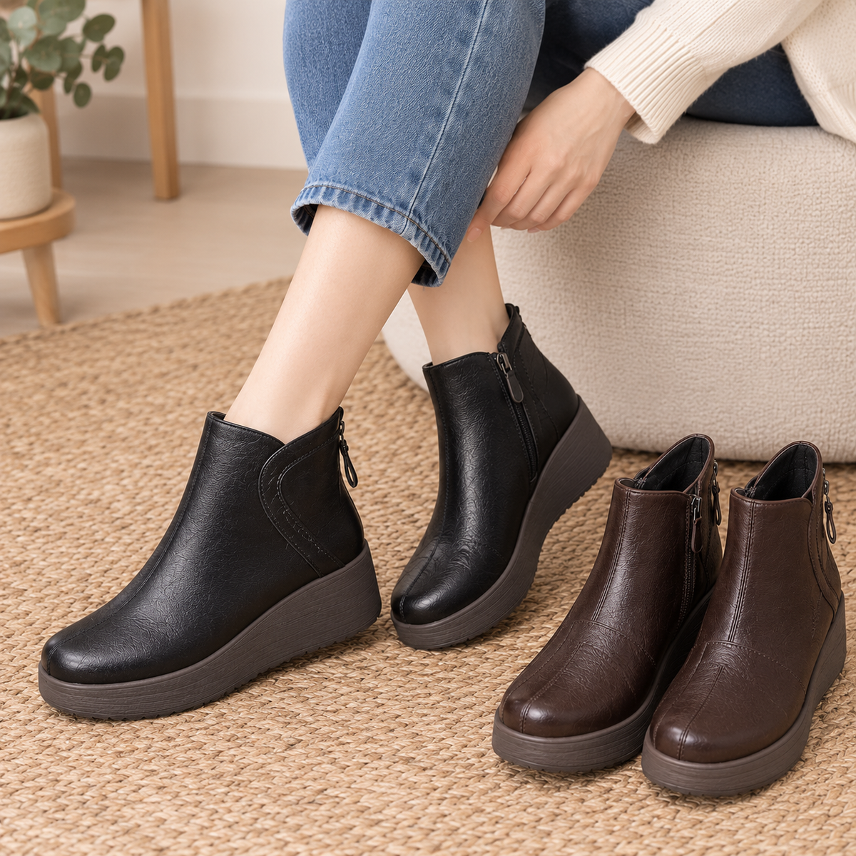 Botines Casual de Mujer con Suela Gruesa