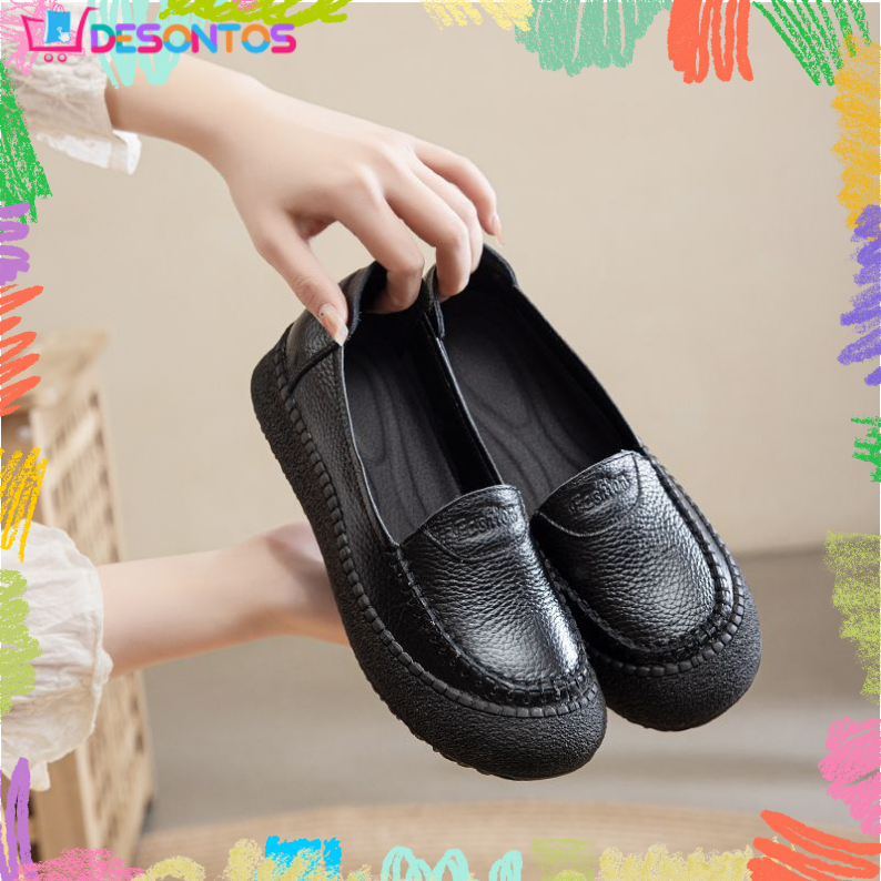 Zapatos de suela blanda 100% de piel de vaca auténtica.