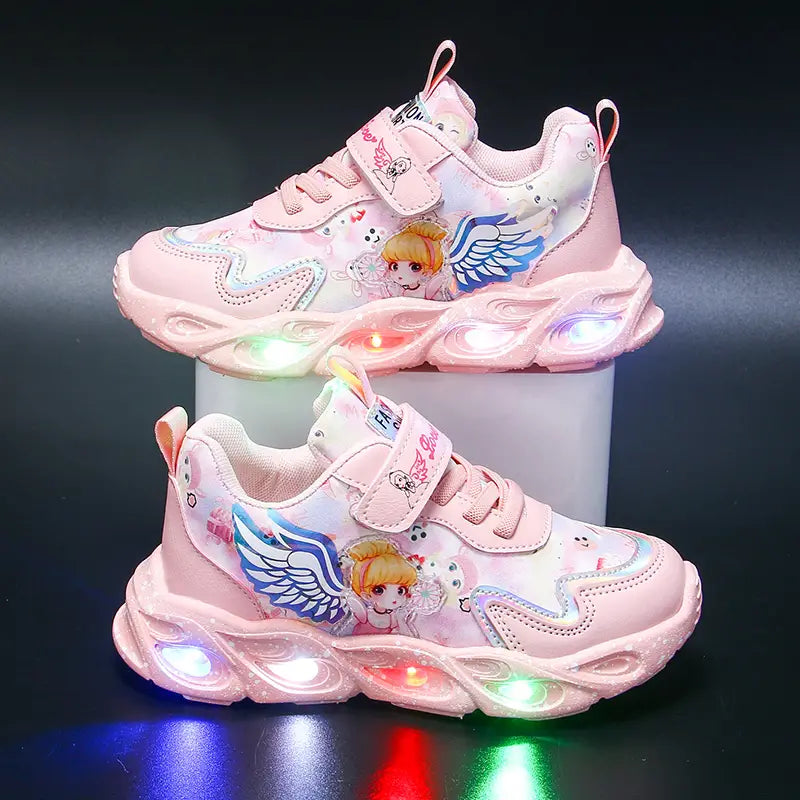 Zapatos para correr para niñas lindas con brillo