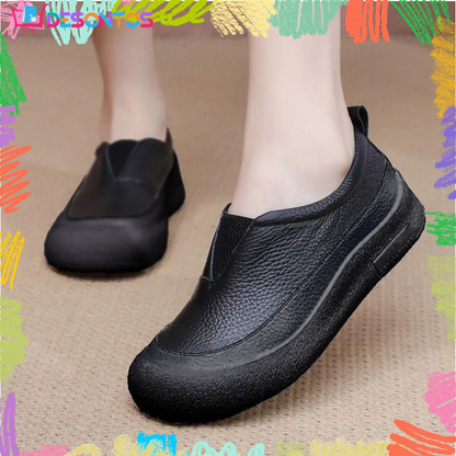 Zapatos de plataforma bicolor 100% cuero genuino