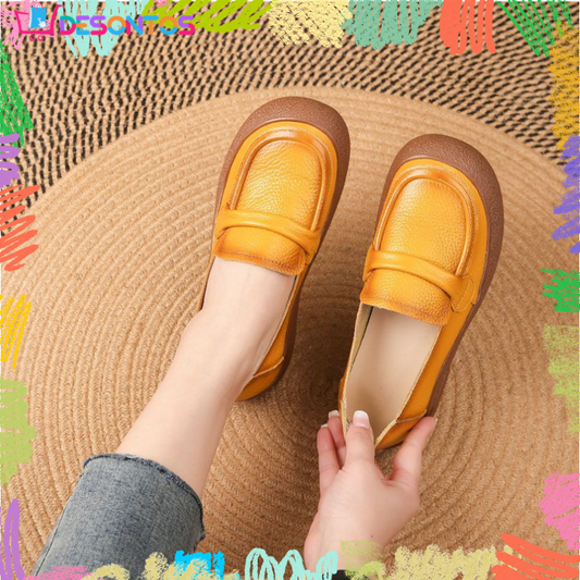 Zapatos de cuero punta redonda muy suaves