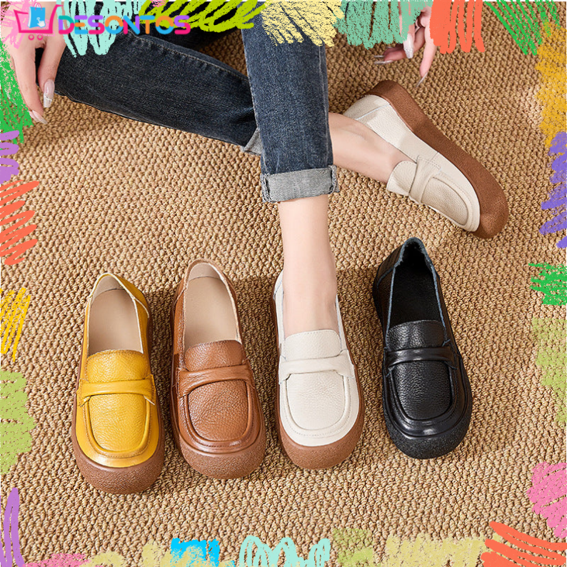 Zapatos de cuero punta redonda muy suaves