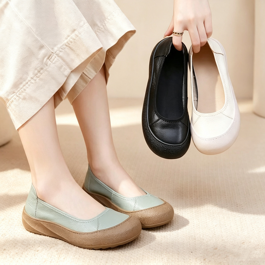 Zapatos de piel genuina con suela flexible.