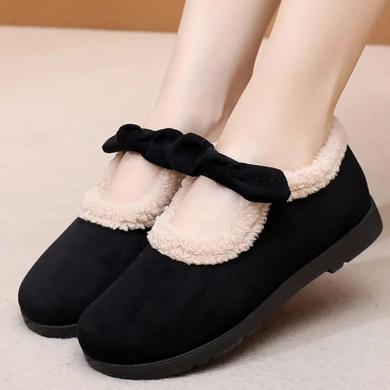 Zapatos de felpa de lana elástica