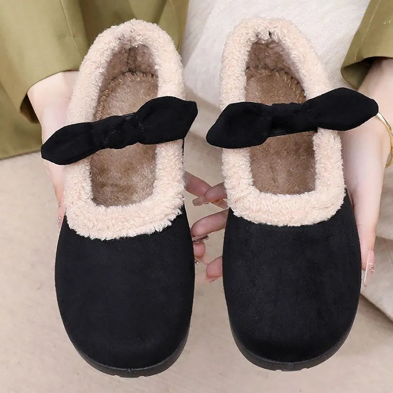 Zapatos de felpa de lana elástica