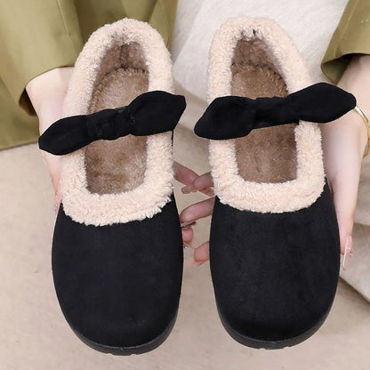 Zapatos de felpa de lana elástica