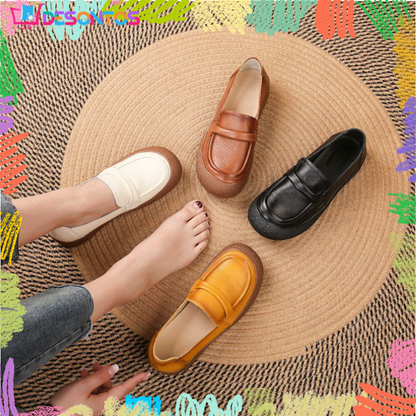 Zapatos de cuero punta redonda muy suaves