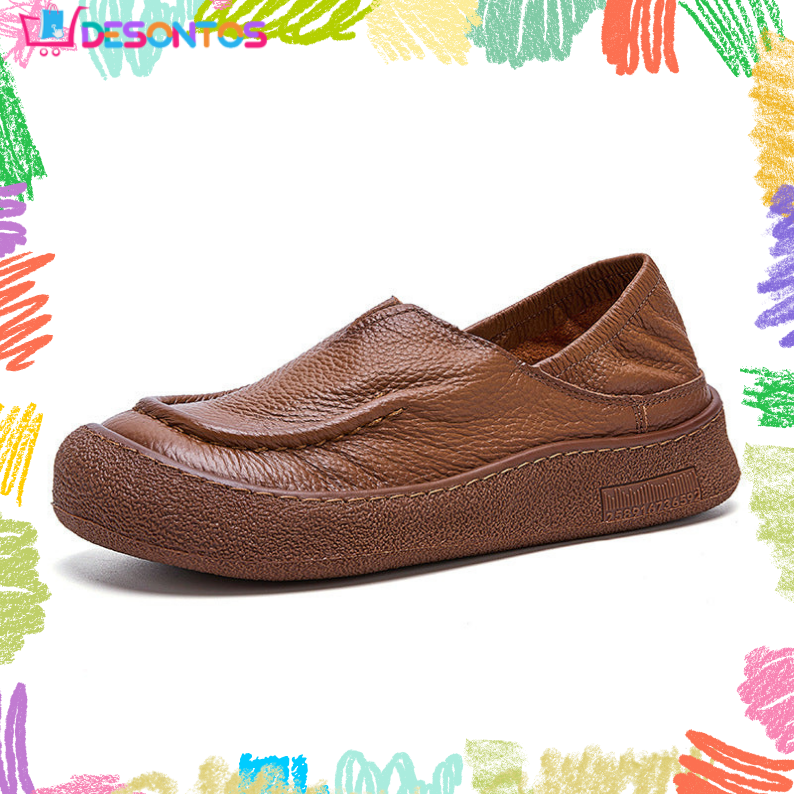 Zapatos casuales de cuero 100% genuino