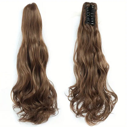 Extensiones de cabello de cola de caballo largas y onduladas