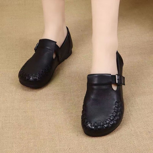Zapatos planos de piel de vacuno suave