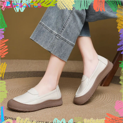 Zapatos de suela blanda 100% de piel de vaca auténtica.