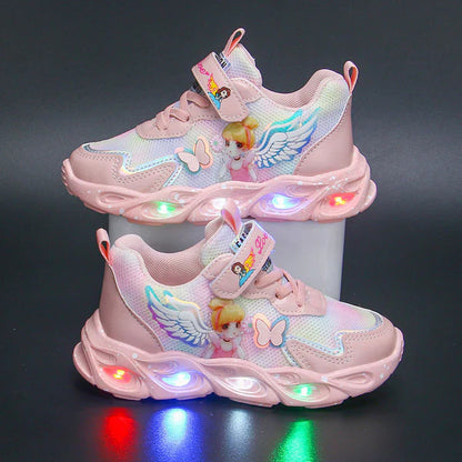 Zapatos para correr para niñas lindas con brillo