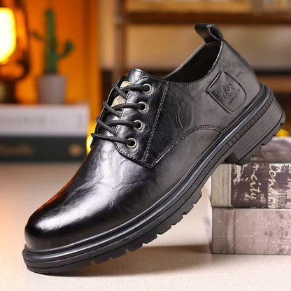Zapatos retro de piel para hombre con suela blanda