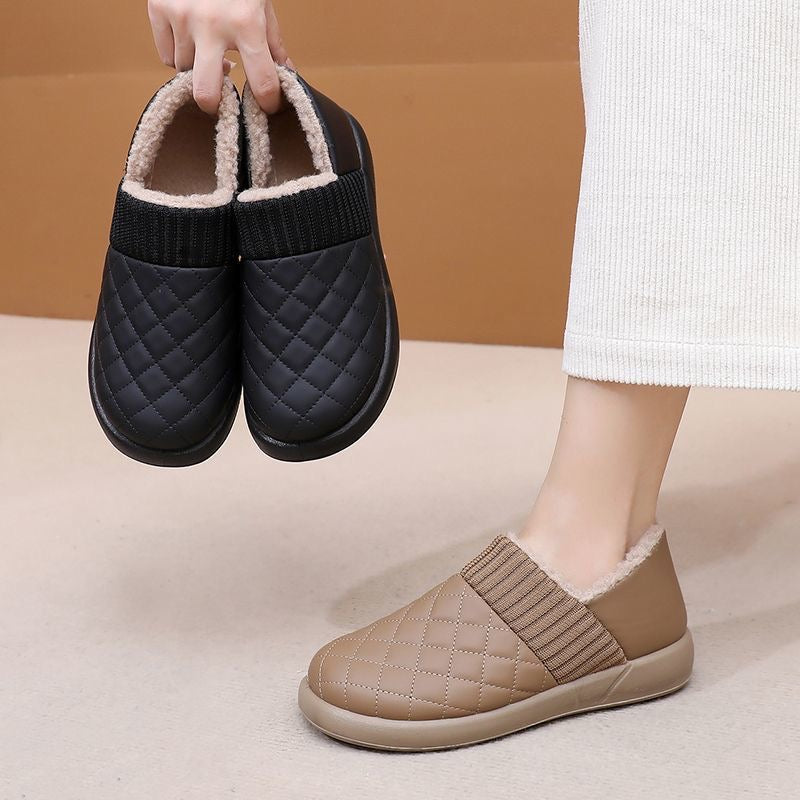 Zapatos planos antideslizantes con forro polar