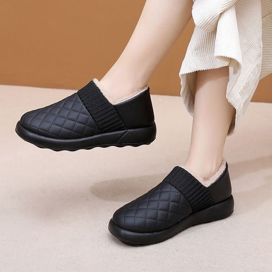 Zapatos planos antideslizantes con forro polar