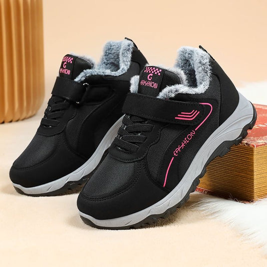 Zapatos de algodón con malla de mujer (cuadros en blanco y negro)