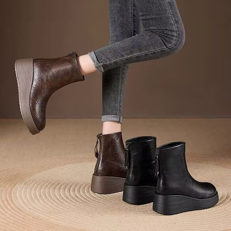 Botines de Piel Suave con Plataforma