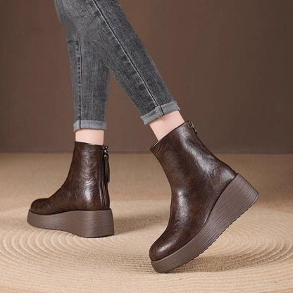 Botines de Piel Suave con Plataforma