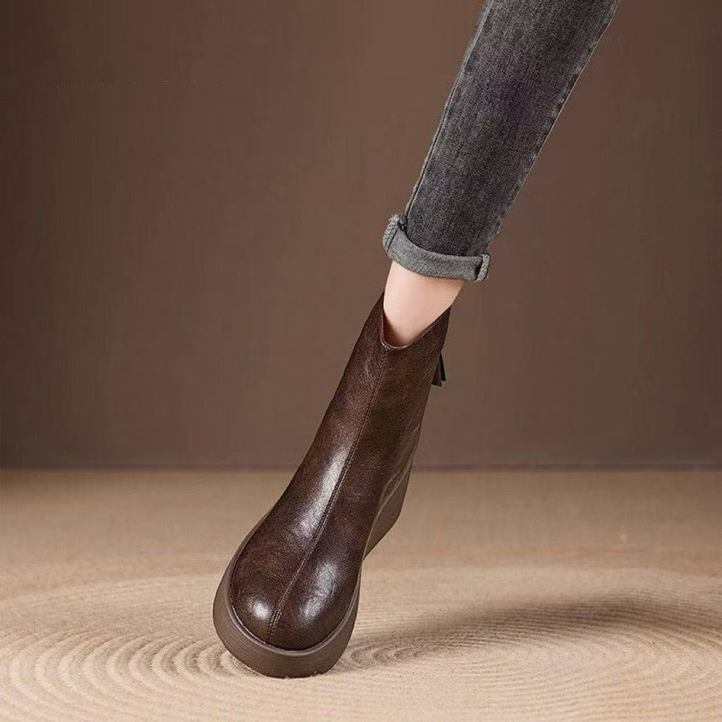 Botines de Piel Suave con Plataforma