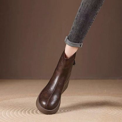 Botines de Piel Suave con Plataforma