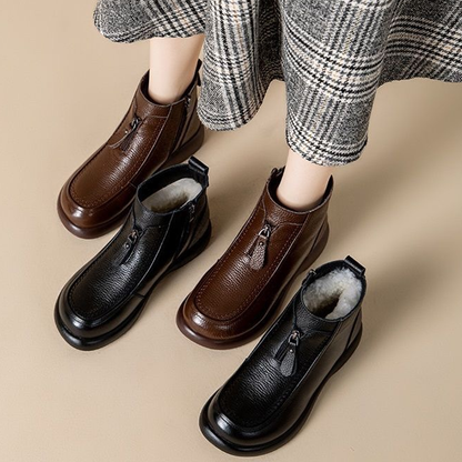 Botines de Piel con Cierre Lateral