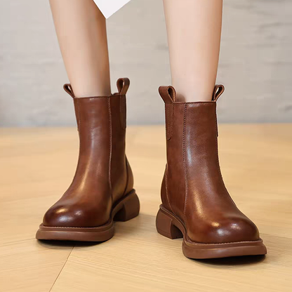 Botines cortos de tacón bajo para uso diario en otoño e invierno