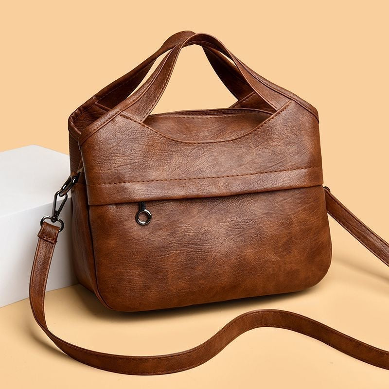 Bolso retro de gran capacidad de piel suave