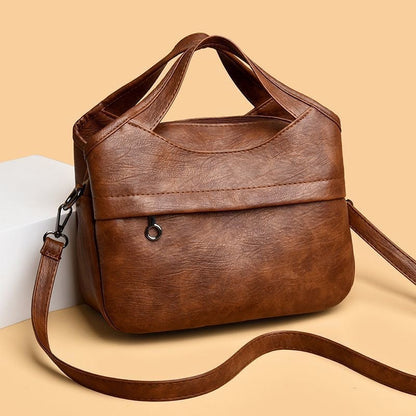 Bolso retro de gran capacidad de piel suave