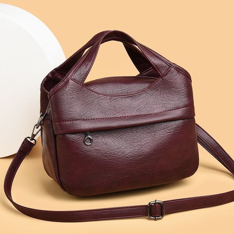 Bolso retro de gran capacidad de piel suave