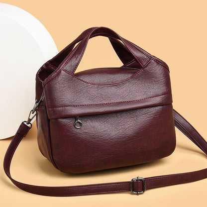 Bolso retro de gran capacidad de piel suave