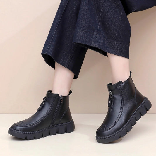 Botines de Mujer con Plataforma Gruesa y Forro Cálido