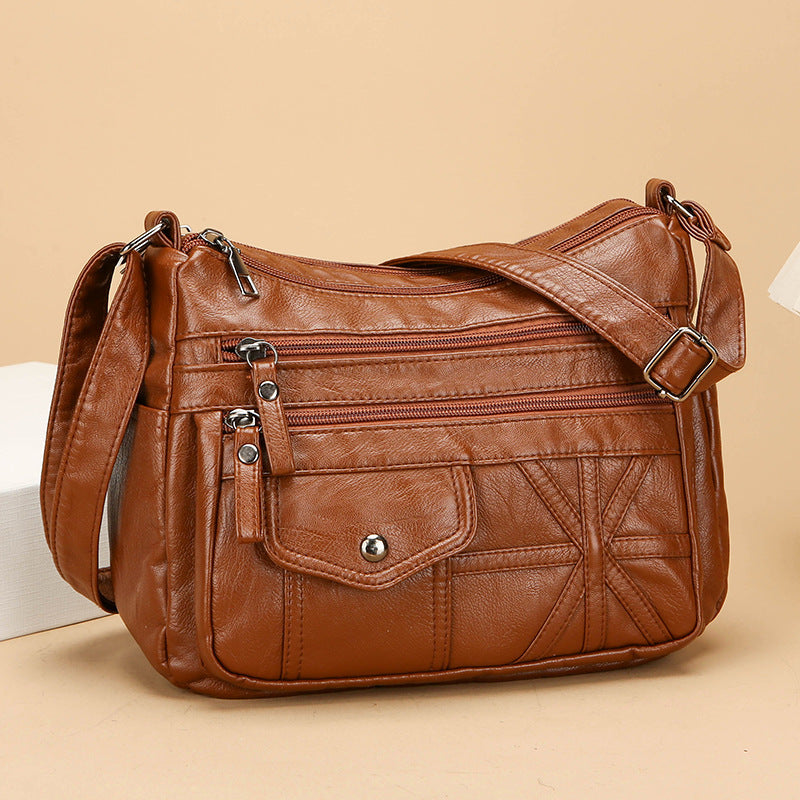ModaEstila™ | Bolso bandolera multibolsillos de piel suave