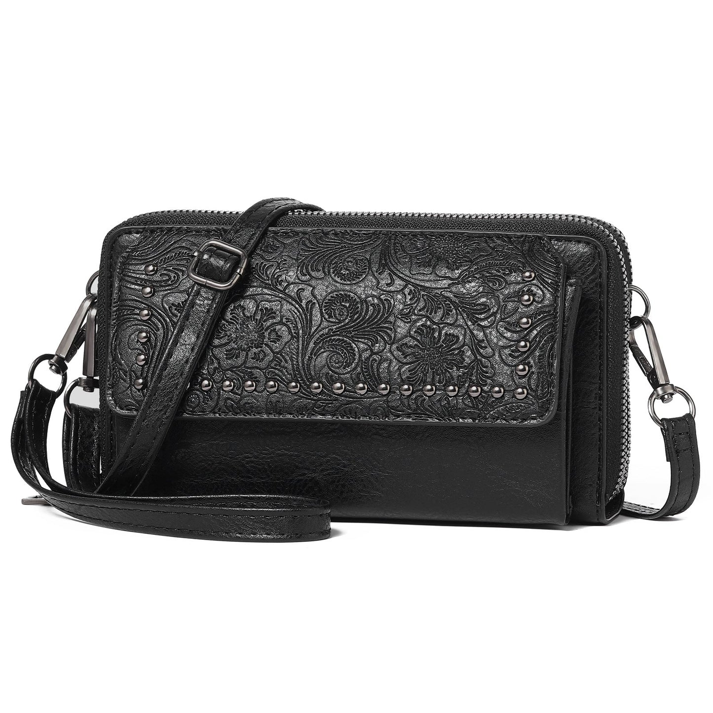 Bolso bandolera con estampado artesanal