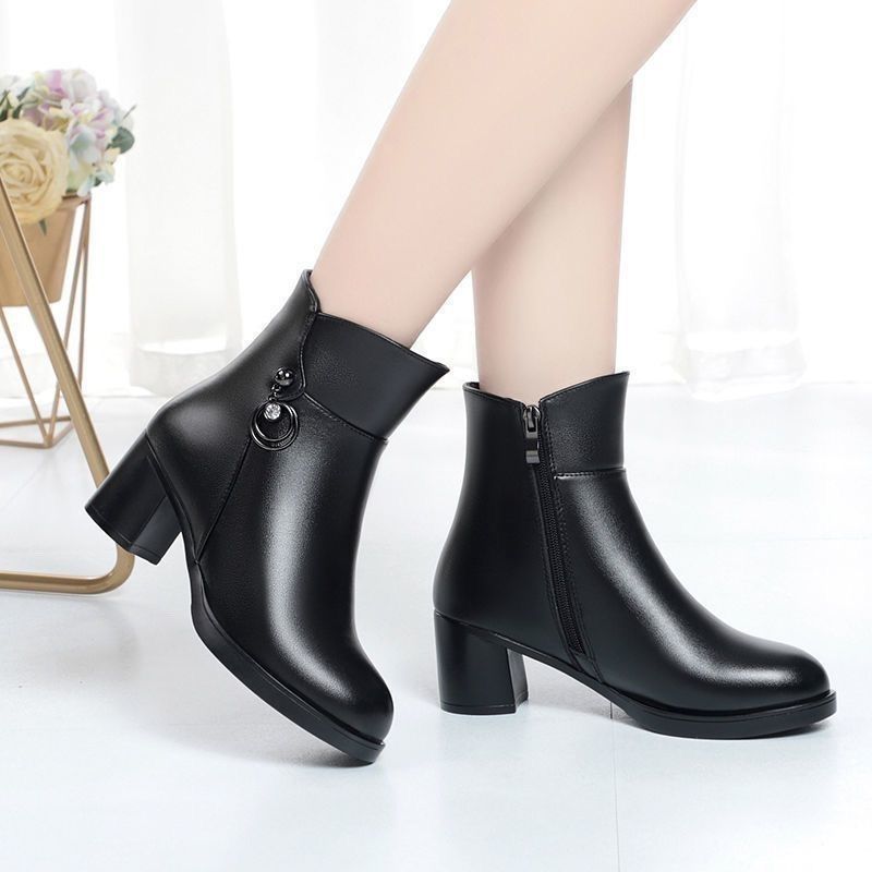 Botines Negros de Tacón Elegantes para Mujer