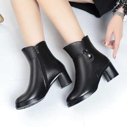Botines Negros de Tacón Elegantes para Mujer