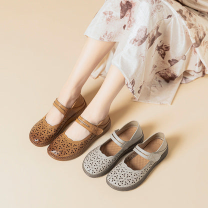 Zapatos de piel genuina con suela de goma flexible