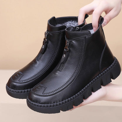 Botines de Mujer con Plataforma Gruesa y Forro Cálido