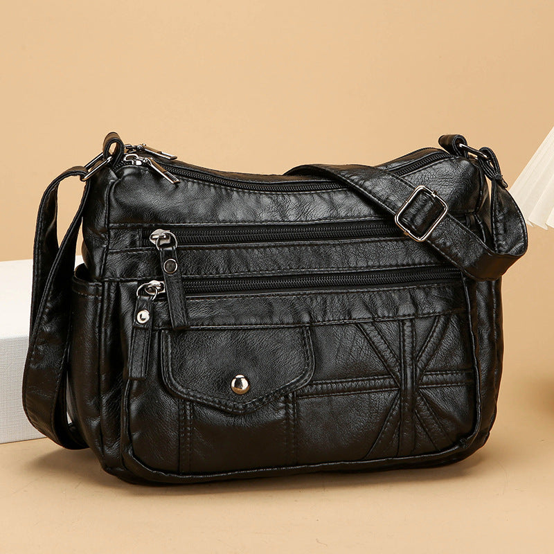 ModaEstila™ | Bolso bandolera multibolsillos de piel suave