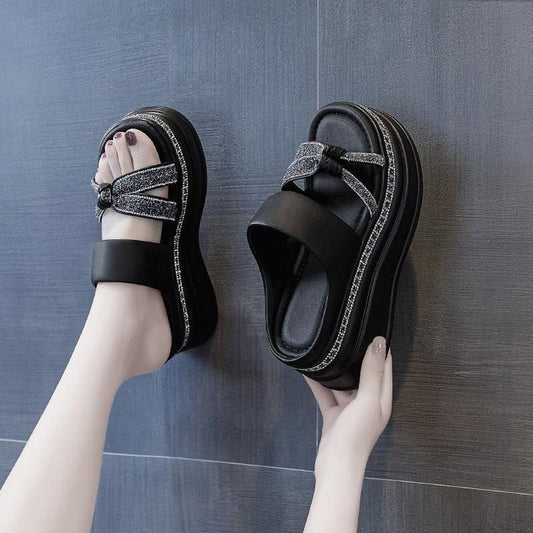 Sandalias de tacón alto con suela gruesa