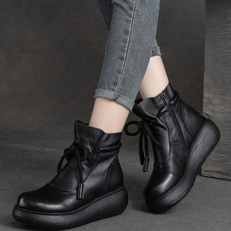 Botines con Caña Fruncida y Plataforma
