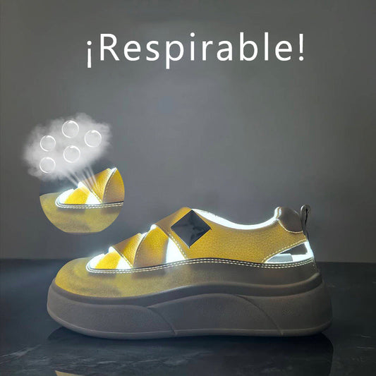 Zapatillas deportivas de piel transpirables que mejoran la altura