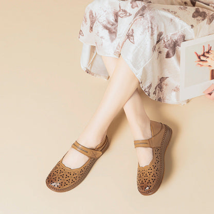 Zapatos de piel genuina con suela de goma flexible