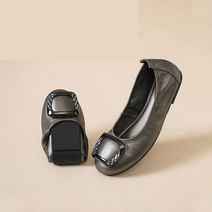 Zapatos casuales de piel de res de primera capa con suela suave