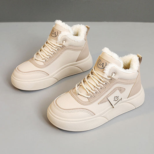 Zapatos casuales de terciopelo de suela gruesa de invierno
