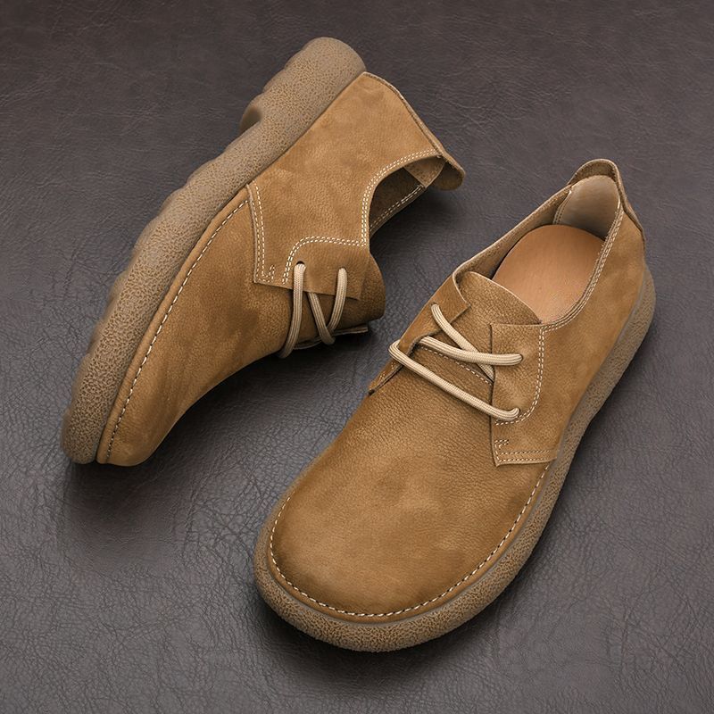 🐂Cuero🐂Zapatos casuales de cuero de gamuza para hombre1
