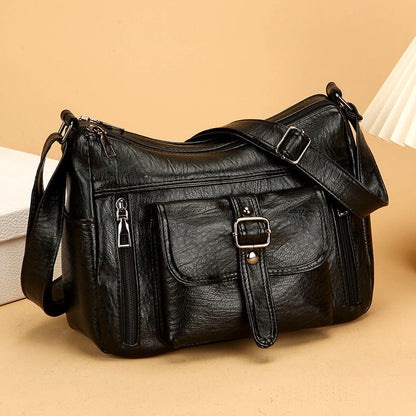 Bolso vintage de piel auténtica suave