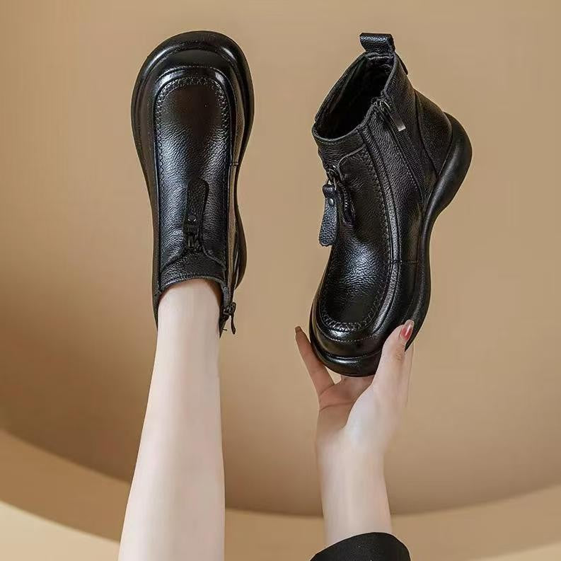 Botines de Piel con Cierre Lateral